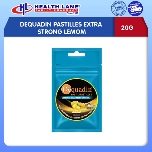 DEQUADIN PASTILLES EXTRA STRONG LEMON (20G)